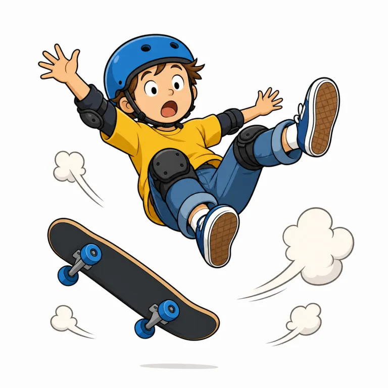 wipe out（派手に転ぶ・phrasal_verb）の覚え方イラスト