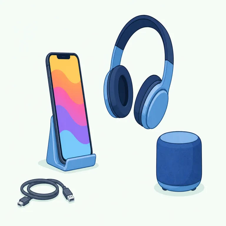 wireless（無線の・形容詞）の覚え方イラスト — `wireless headphones` なら「線のないヘッドホン」、`wireless network` なら「ケーブル接続に頼らないネットワーク」のように、後ろの名詞の性質を…