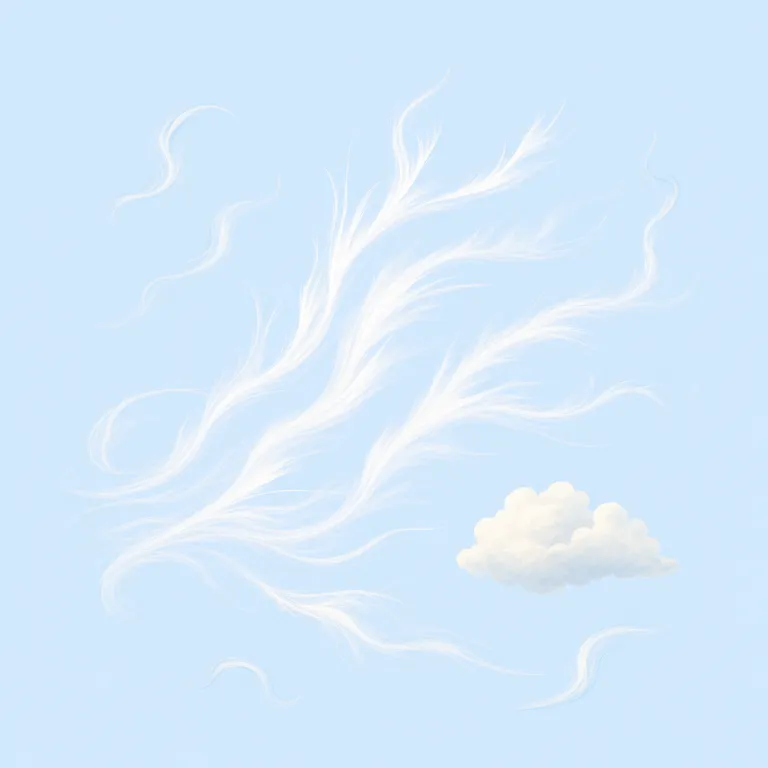 wispy（かすかな・形容詞）の覚え方イラスト — wisp「細いひと筋」を知っていると覚えやすい