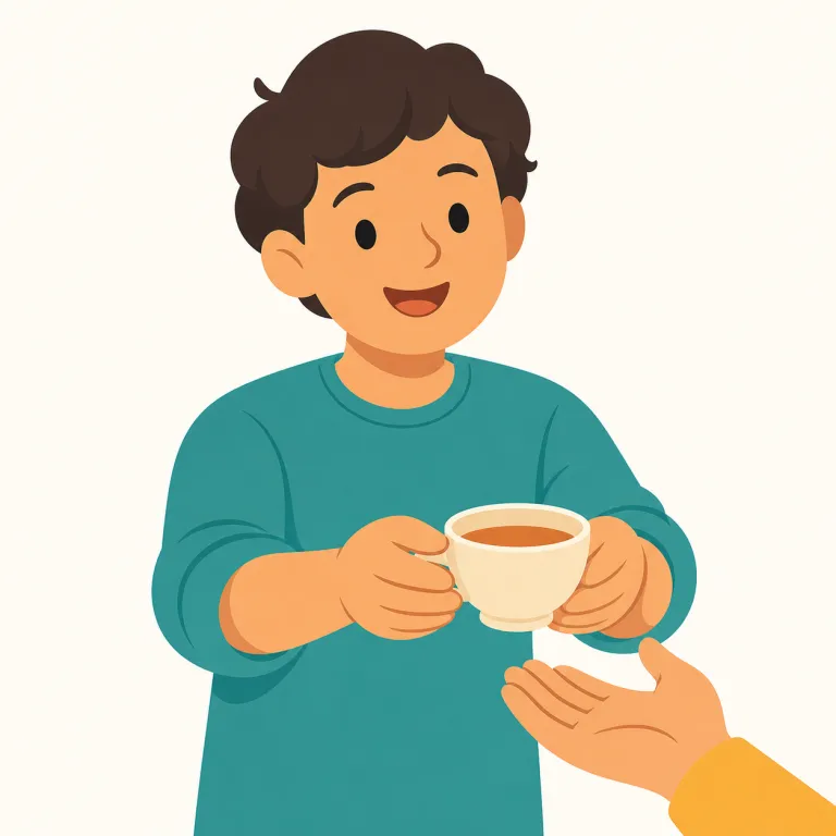 with a smile（笑顔で・イディオム）の覚え方イラスト — 核は基本語の smile