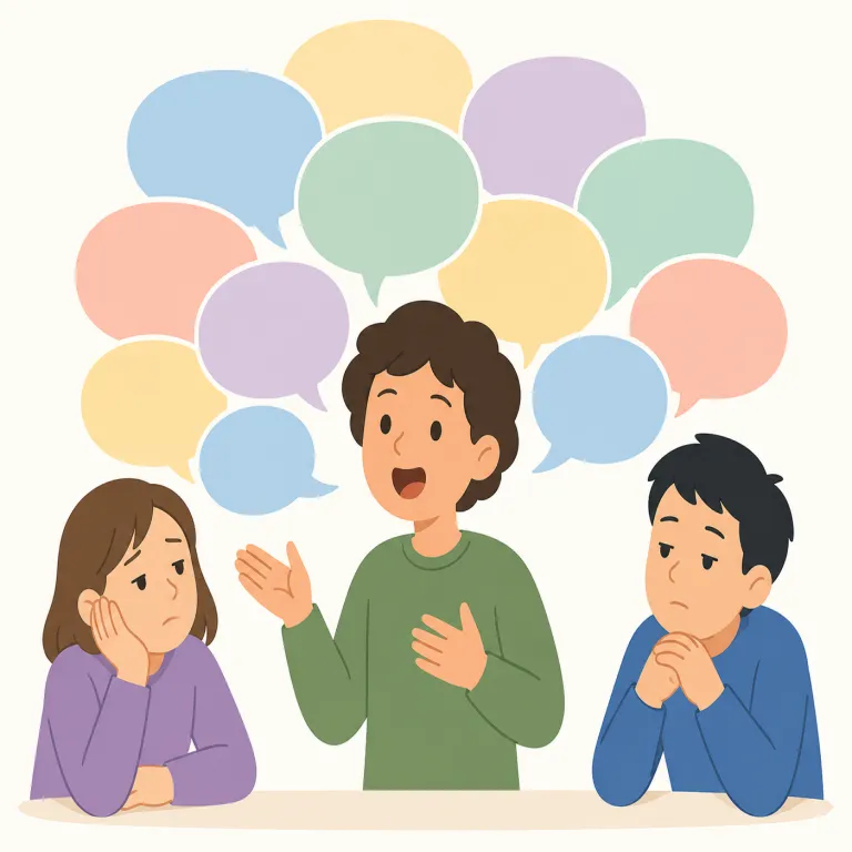 witter（くどくど話す・動詞）の覚え方イラスト — witter は、細かく絶えずしゃべる感じをもつ語として覚えると残りやすいです
