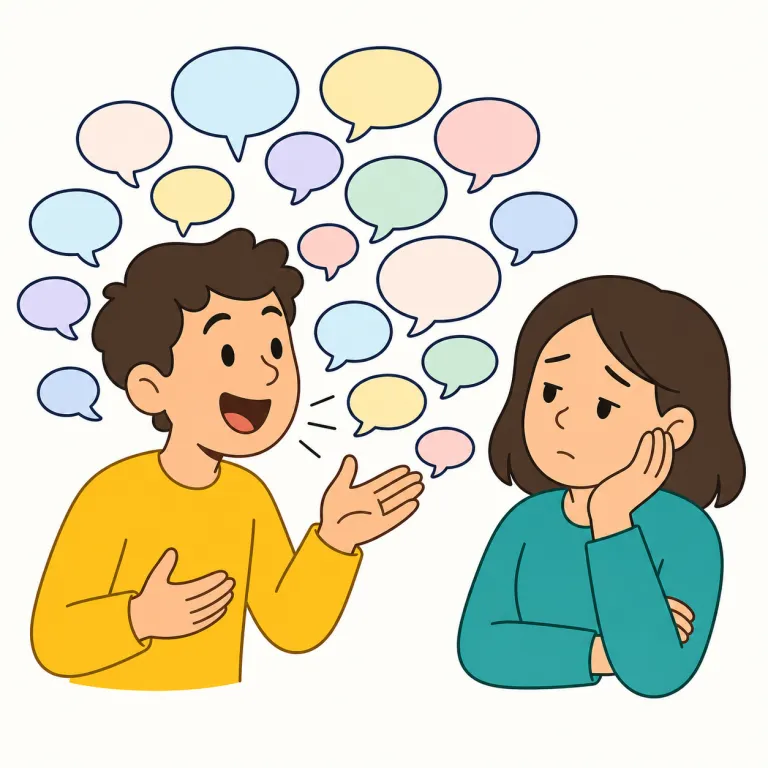 wittering（くだらないおしゃべり・名詞）の覚え方イラスト — 名詞では a lot of wittering, his wittering のように、話された内容をひとかたまりとして受け取ります