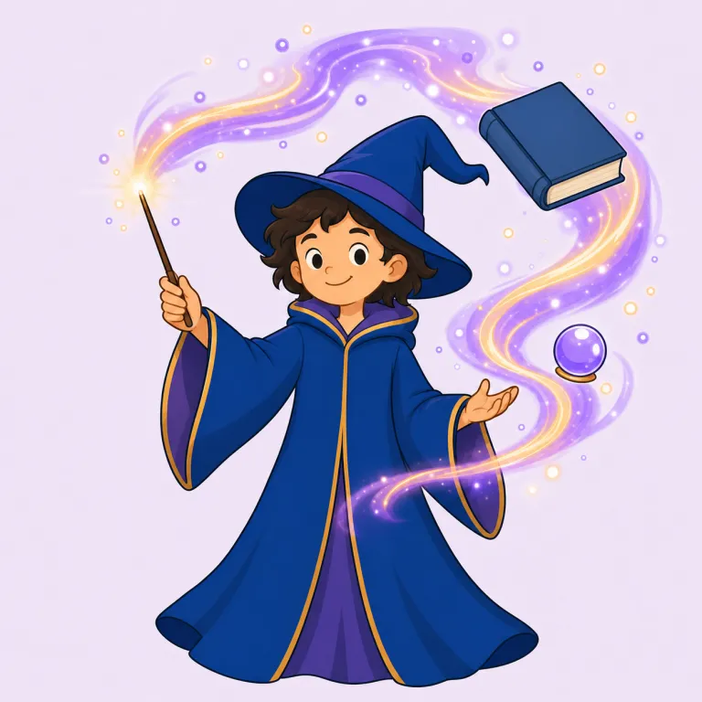 wizardry（魔術・名詞）の覚え方イラスト — wizardry はまず wizard「魔法使い」を土台にすると覚えやすいです