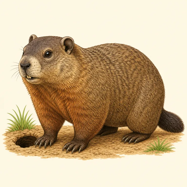 woodchuck（ウッドチャック・名詞）の覚え方イラスト — まず groundhog とセットで覚えるのが近道です