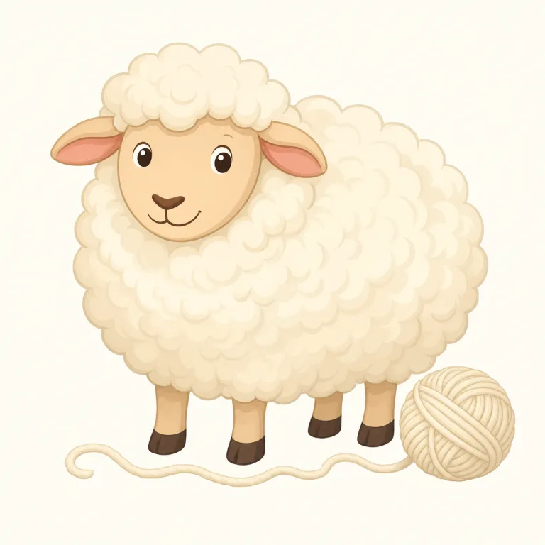 wool（羊毛・名詞）の覚え方イラスト — wool は sheep「羊」と一緒に覚えるのが基本です