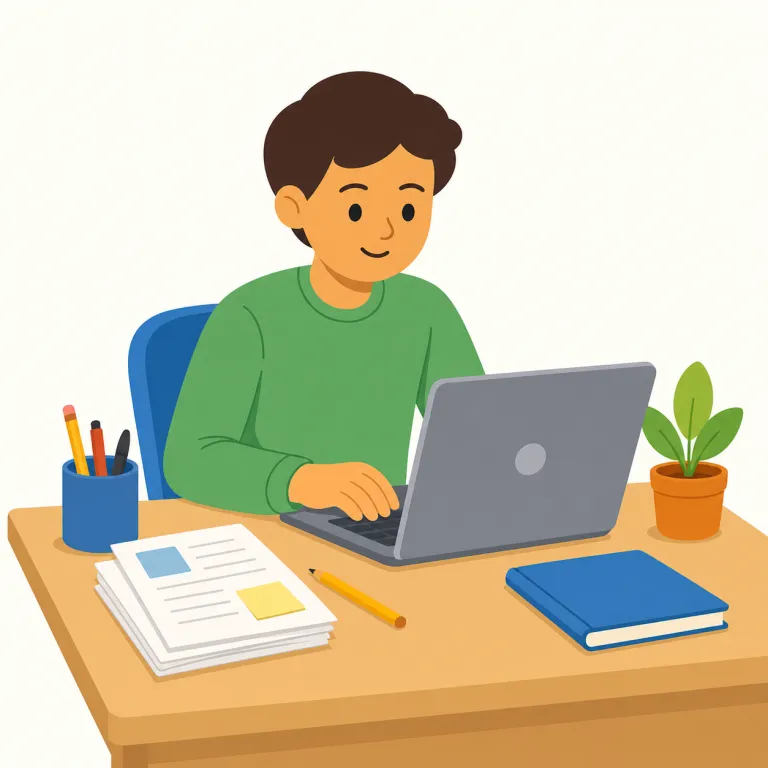 work（仕事・名詞）の覚え方イラスト — 名詞の work は「成果物よりも、そこへ注ぐ労力のまとまり」と考えると job と区別しやすいです