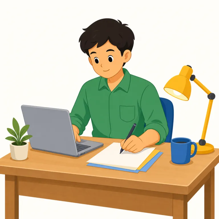 work（働く・verb）の覚え方イラスト