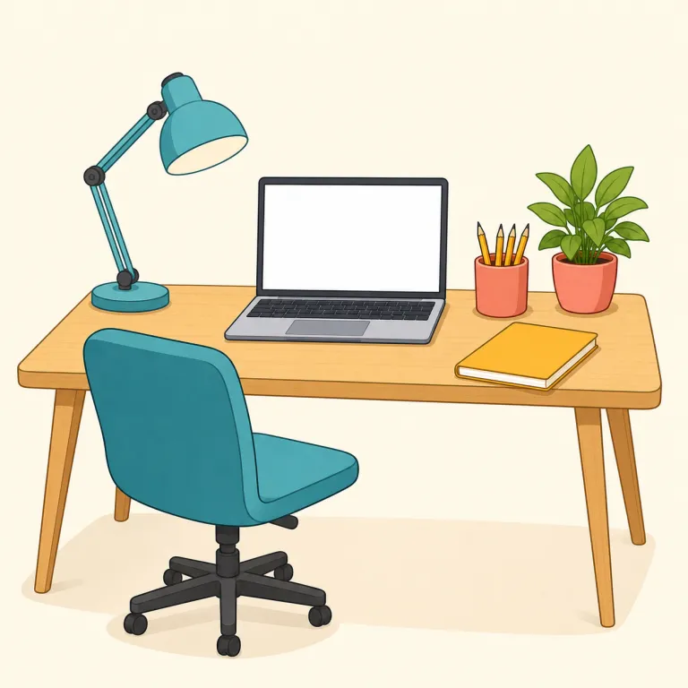 workspace（作業空間・名詞）の覚え方イラスト — work「作業」＋space「空間」で、文字どおり「作業する場所」と覚えられます