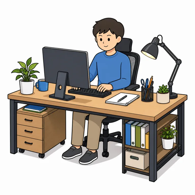 workstation（作業場所・noun）の覚え方イラスト