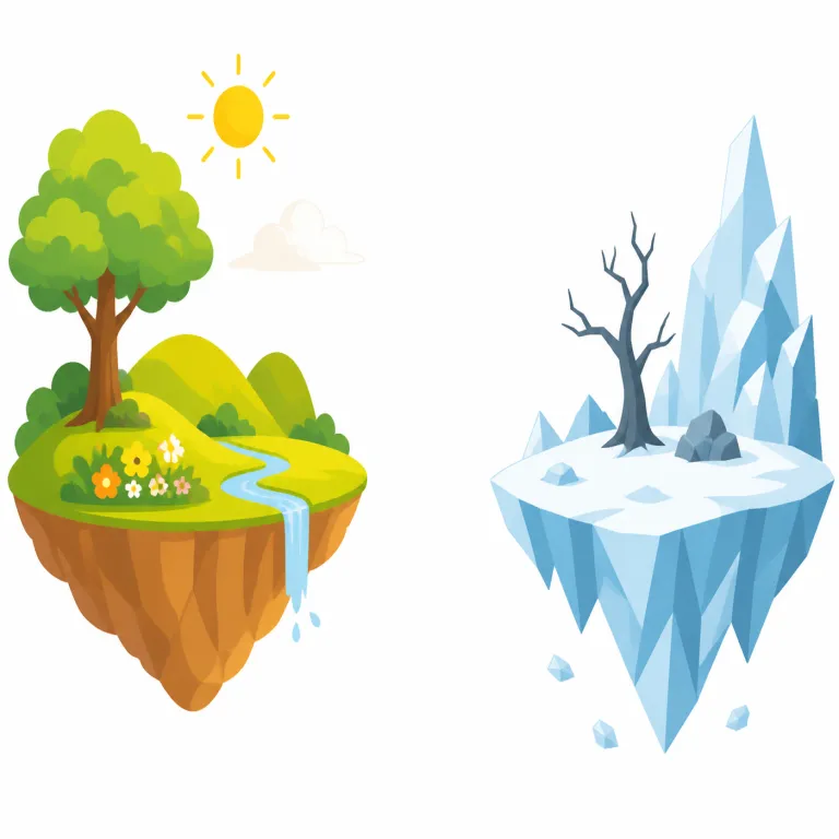 worlds apart（天地ほど違う・イディオム）の覚え方イラスト — worlds は「複数の世界」、apart は「離れて」