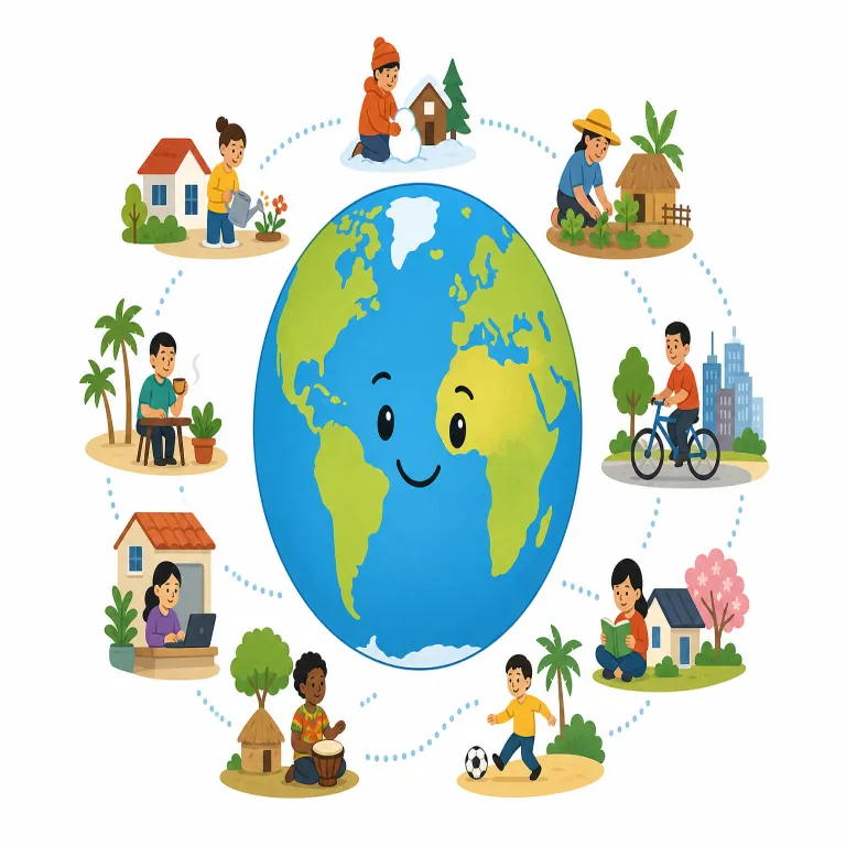worldwide（世界中の・形容詞）の覚え方イラスト — world「世界」+ wide「広い」から、「世界サイズに広い」と名詞へラベルを付ける語として覚えます