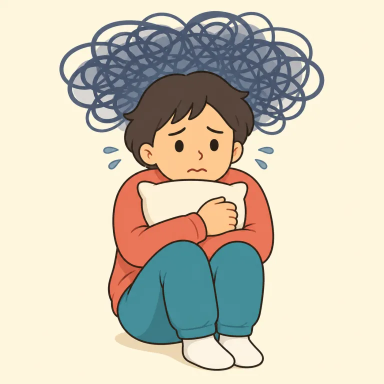 worry（心配、不安・noun）の覚え方イラスト