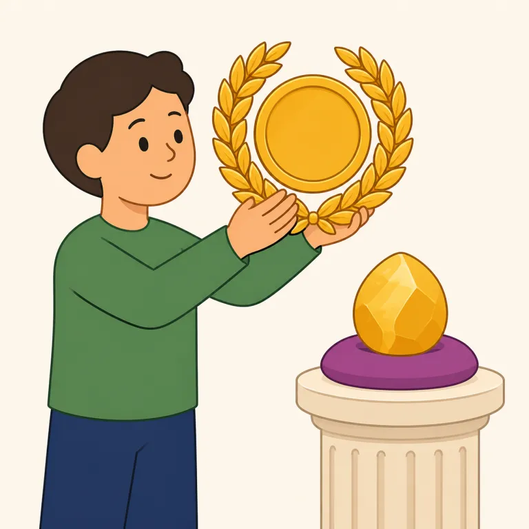 worthy of（ふさわしい・イディオム）の覚え方イラスト — この「worthy of」は基本義の「値する」ではなく、「その場面や役割に合っていて、そう呼ぶのが自然だ」という評価で覚えるとよいです