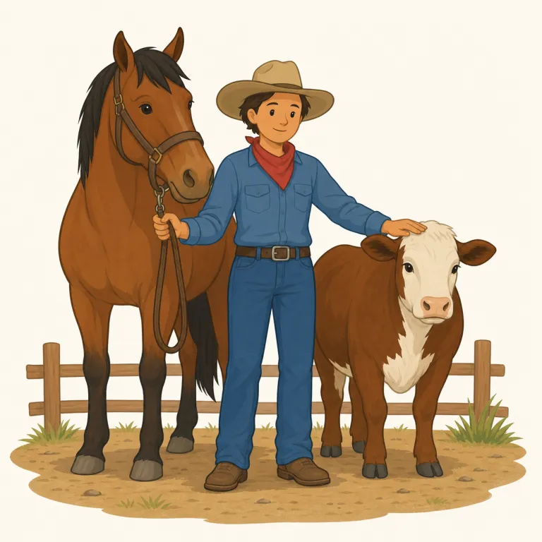 wrangler（家畜係・名詞）の覚え方イラスト — wrangler は「扱いにくいものを何とかまとめる人」と考えると覚えやすい語です