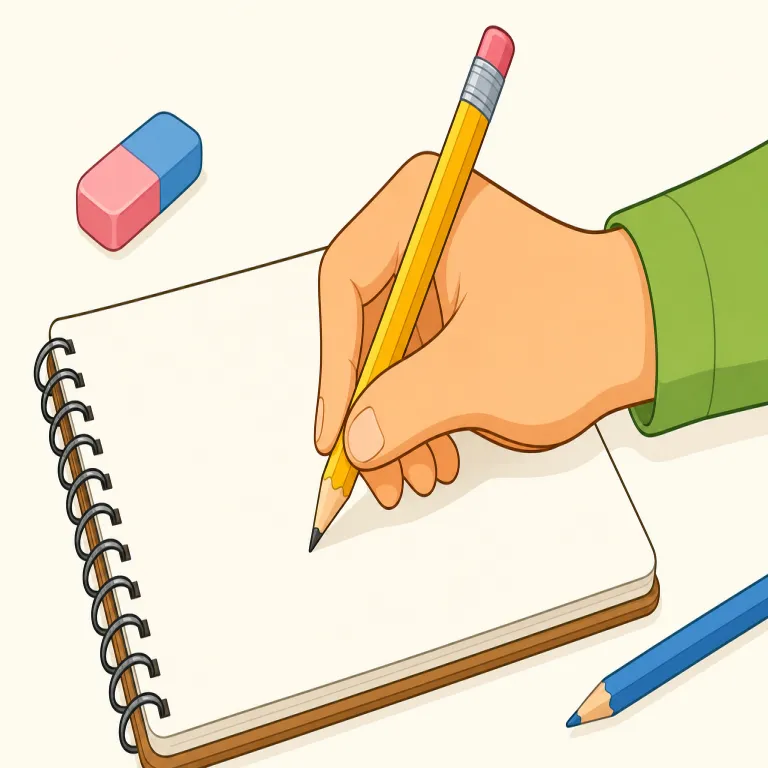 write（書く・動詞）の覚え方イラスト — write は writer, writing, rewrite, written までまとめて覚えると定着しやすい語です