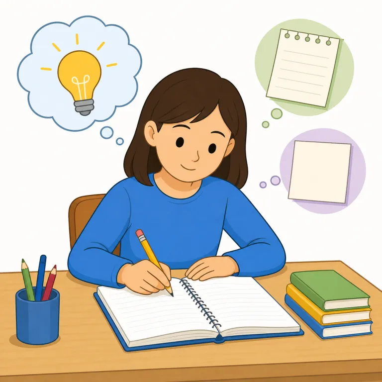 write down（書き留める・句動詞）の覚え方イラスト — `write` だけでも「書く」ですが、`write down` になると「頭の中の情報を下に落として、手元に残す」感覚が強まり、「書き留める・メモする」と覚えると定着しや…