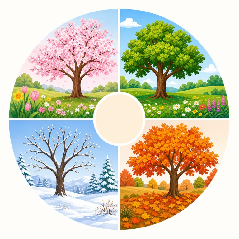 year（年・名詞）の覚え方イラスト — year は day や month より大きい時間単位として、カレンダーが1周する感覚で覚えると定着しやすい