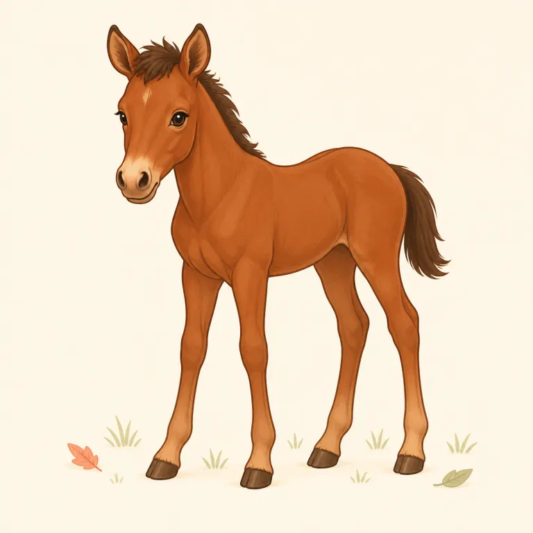 yearling（一歳の子・名詞）の覚え方イラスト — まず year が見えるので、1年を過ぎた若い動物に注目すると覚えやすいです