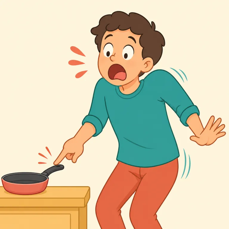 yelp（悲鳴を上げる・動詞）の覚え方イラスト — yelp は長く叫ぶ scream と違い、「キャン」「あっ」のような短く鋭い悲鳴を表す