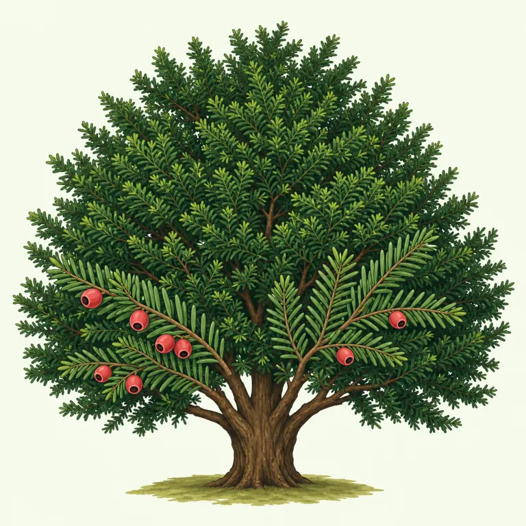yew（イチイ・名詞）の覚え方イラスト — まず tree 系の語として覚える