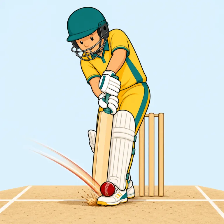 yorker（ヨーク球・名詞）の覚え方イラスト — cricket の球種名として覚える