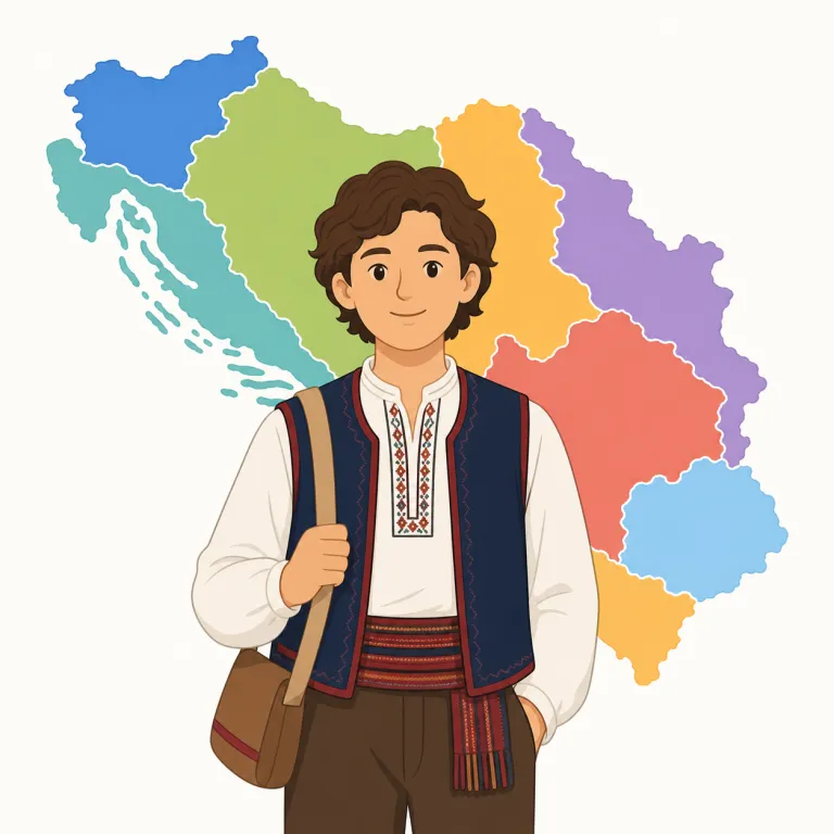 yugoslavian（ユーゴスラビア人・名詞）の覚え方イラスト — まず末尾の -ian を見たら「その国・地域の人」を連想します