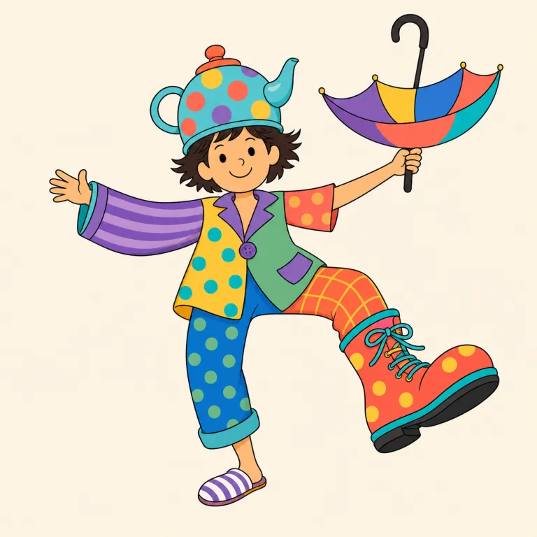 zany（おかしな・形容詞）の覚え方イラスト — zany は単に strange（奇妙な）というより、突飛で笑える「おかしさ」を含む形容詞