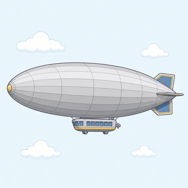 zeppelin（ツェッペリン（飛行船）・名詞）の覚え方イラスト