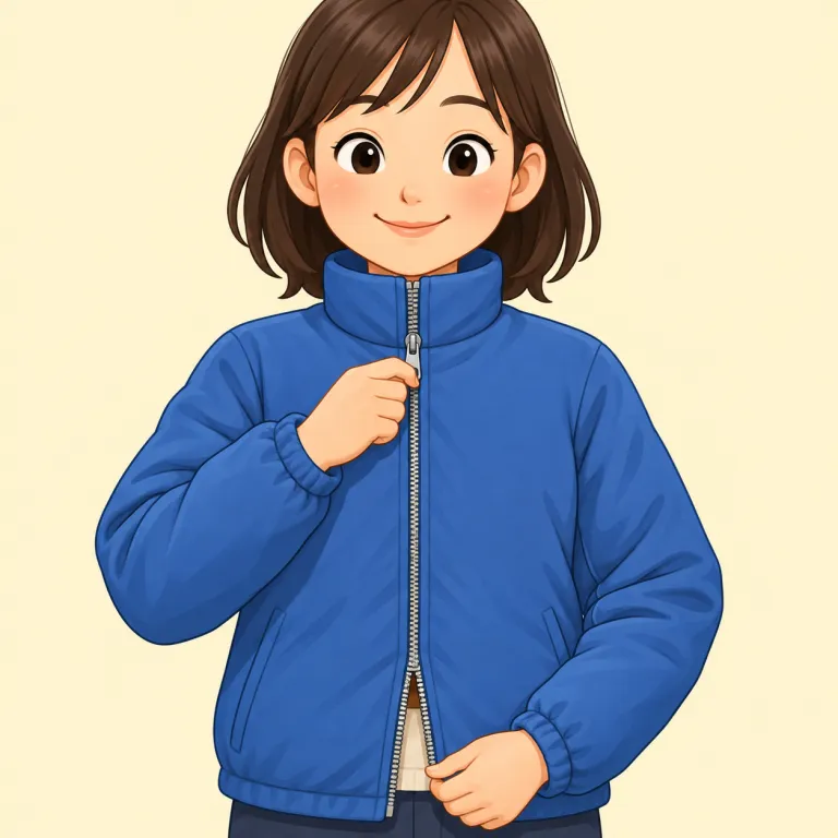 zip（ジッパーで閉める・verb）の覚え方イラスト