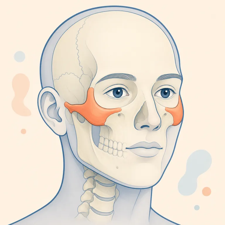 zygomatic（頬骨の・形容詞）の覚え方イラスト — "-ic" が付くので「〜に関する形容詞」とまず取る